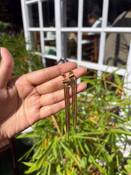 Gold Tassel Earrings